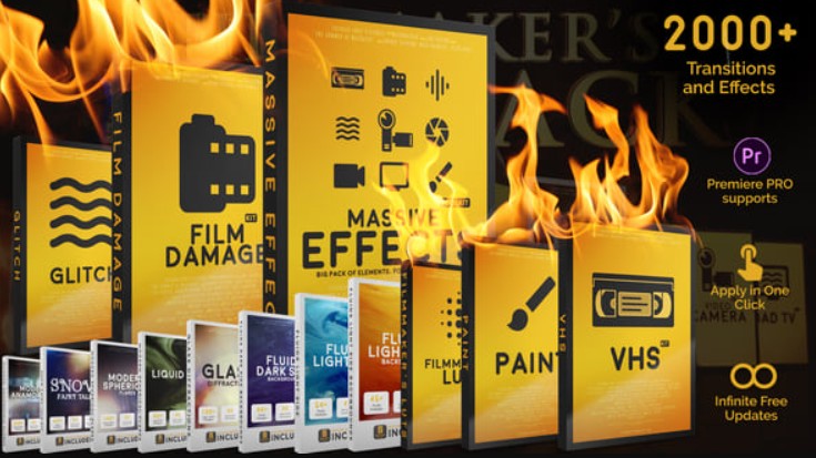 Videohive Massive Effects Toolkit Big Pack of Presets Transitions and Footages 24821008