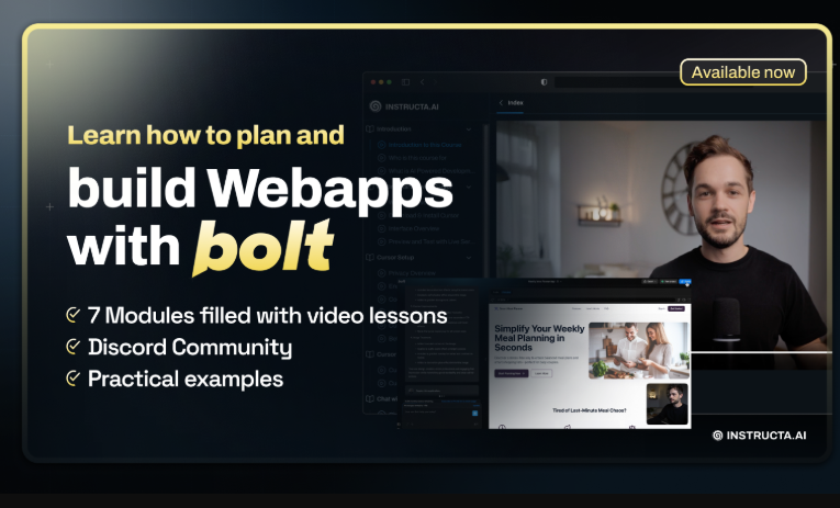 Instructa – Learn to build Web Apps with Bolt.new and AI